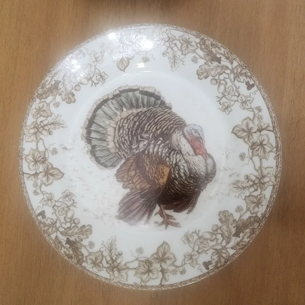 2-Williams Sonoma Plymouth Turkey Dinner Plate 10 1/2